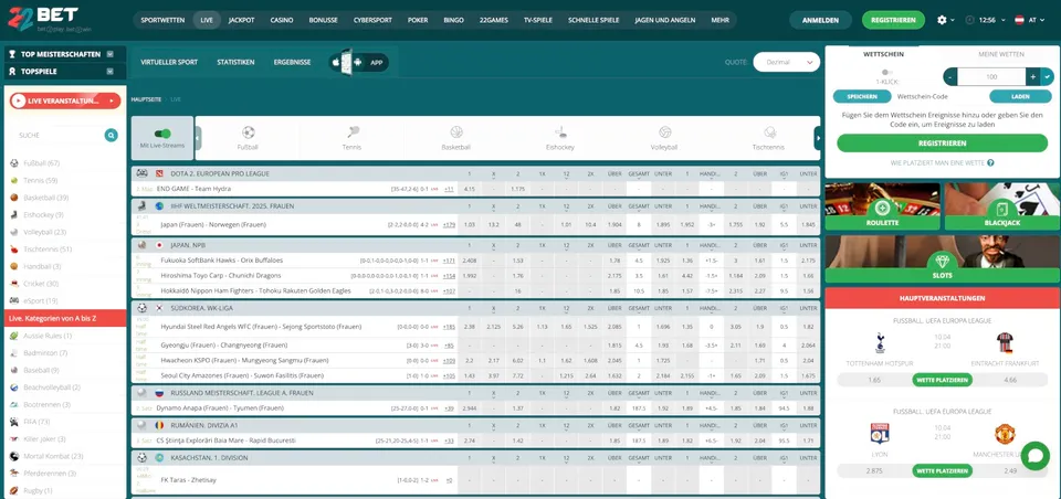 22Bet Live Wetten