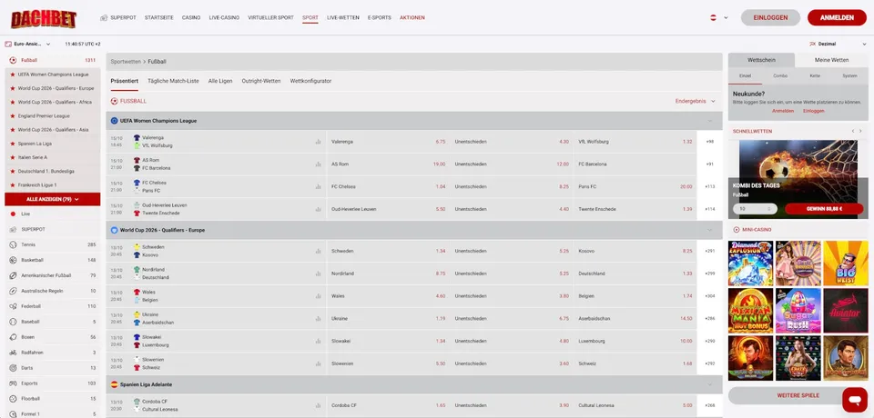 Dachbet Fußball Wetten