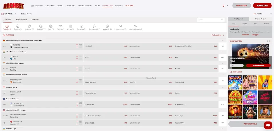 Dachbet Live Wetten