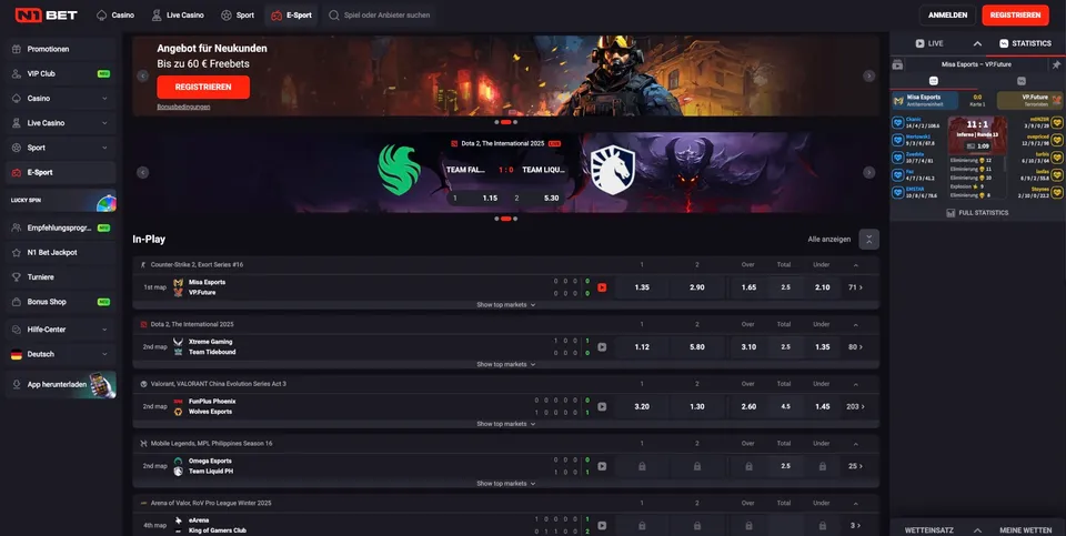 N1Bet eSports Wetten 