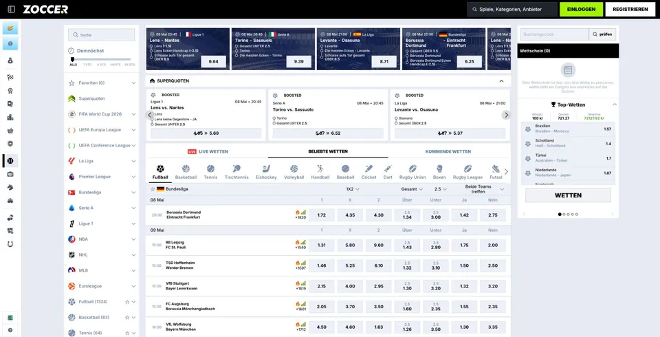 Zoccer Sportwetten